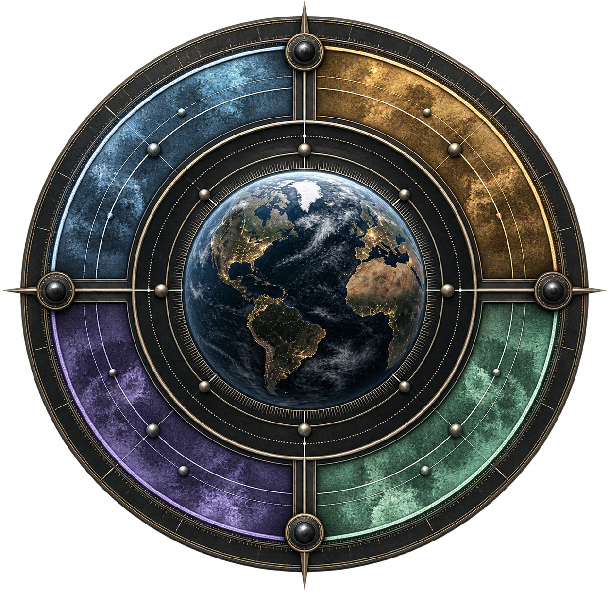 The four-faction Humanity Council surrounding Earth